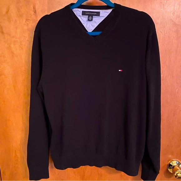 Tommy Hilfiger navy blue v-neck sweater size L - Picture 1 of 7